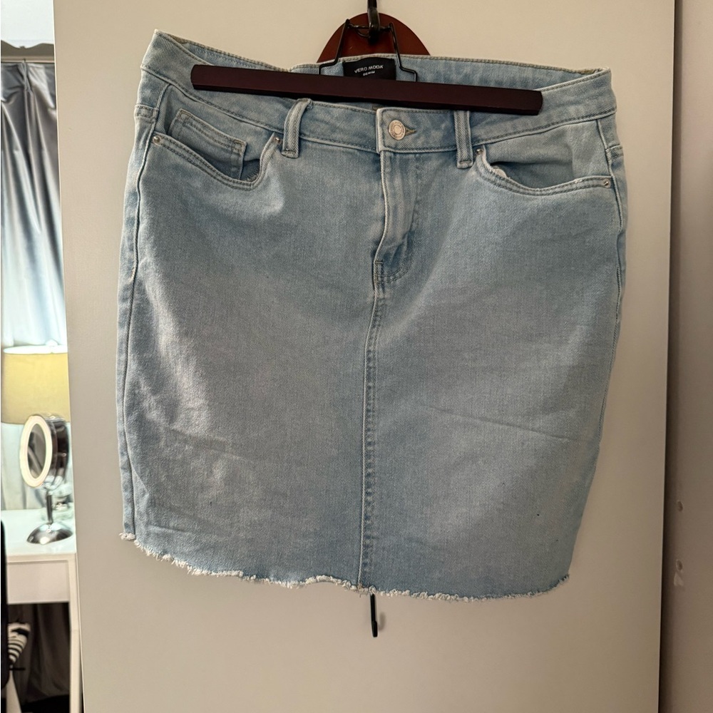 Vero Moda Sky Blue Denim Mini Skirt
